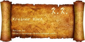 Kreiner Kont névjegykártya